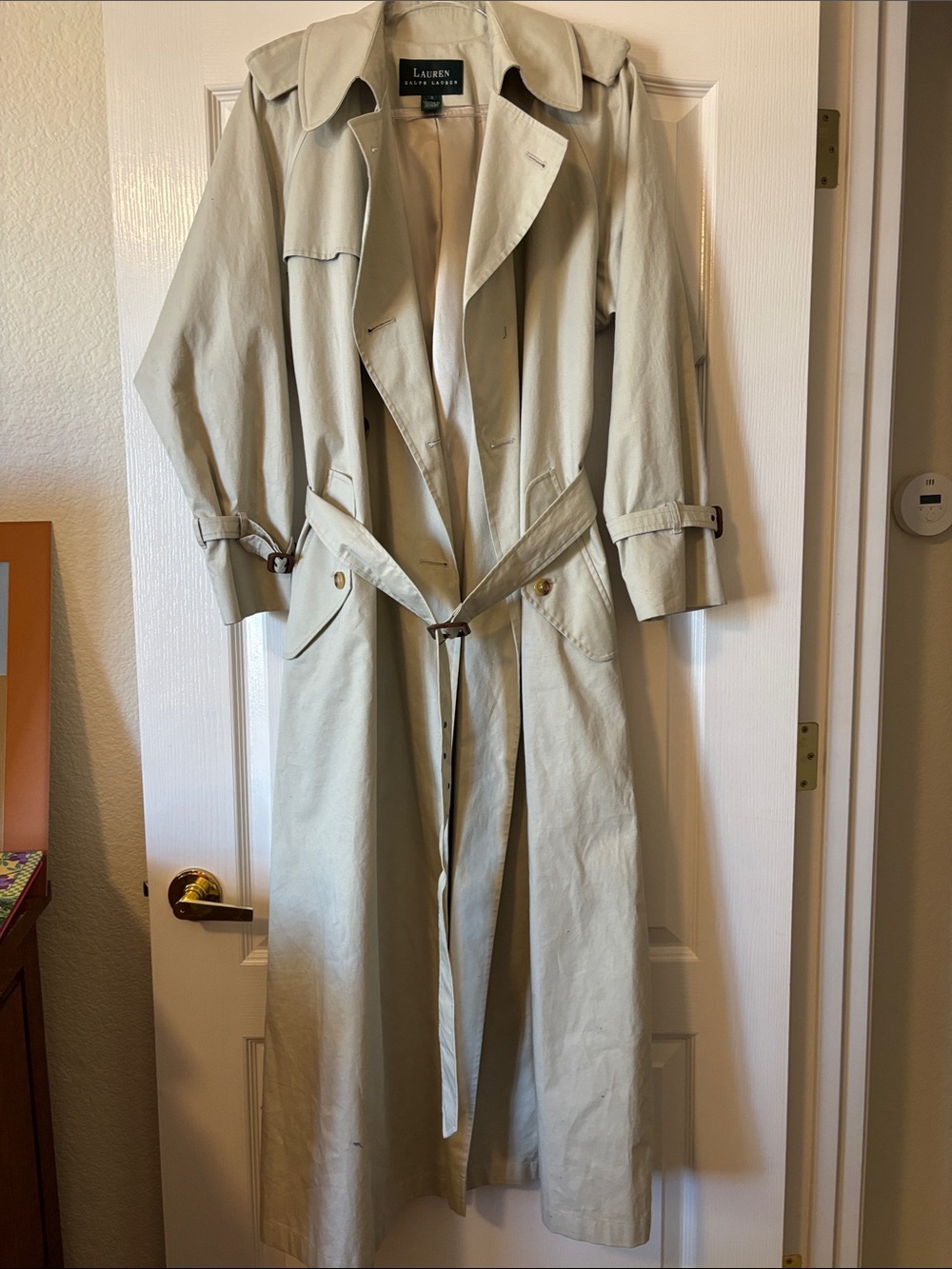 Vintage Lauren Ralph Lauren oversized Maxi Trench Coat double breasted duster-S
